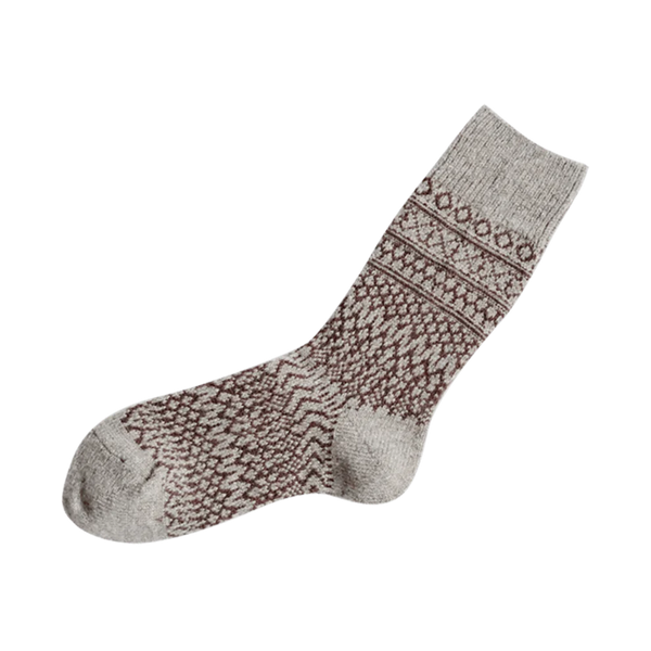 Oslo Wool Jacquard Sock - Grey/Coffee
