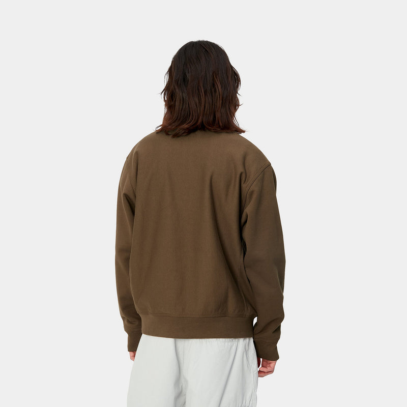 Half Zip American Script Sweatshirt - Lumber