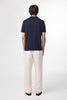 Ryan Knitted Linen Blend Polo - Navy
