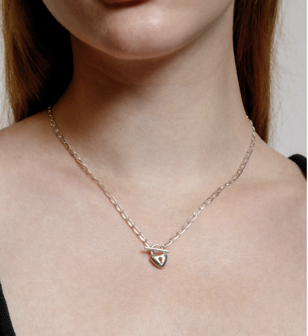 Heart Toggle Necklace - Silver