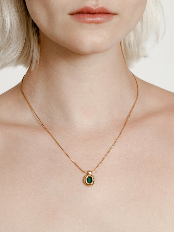 Freya Necklace - Green and Gold