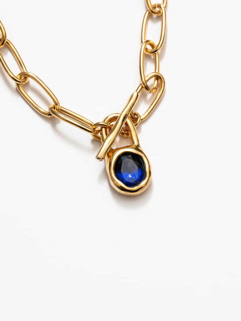 Margot Necklace - Blue and Gold