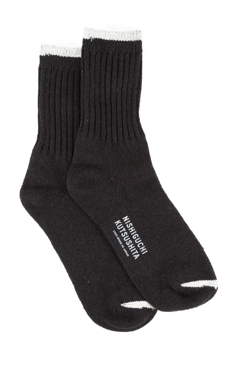 Boston Silk Cotton Socks - Black