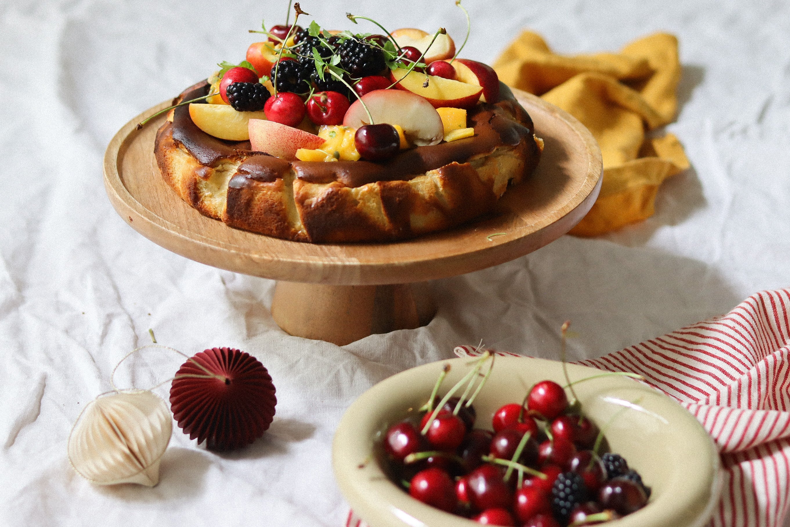 Basque Cheesecake with Summer Fruit Kind Curations