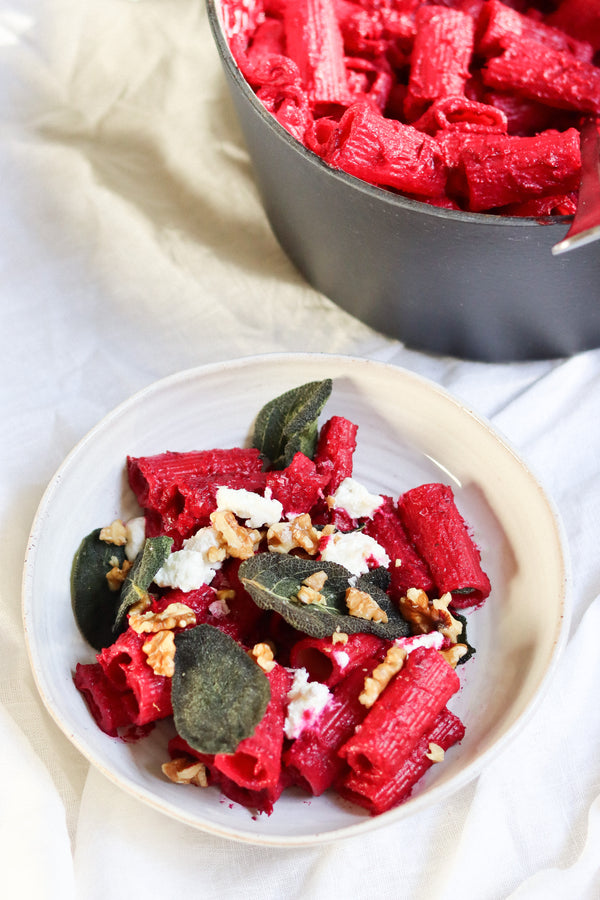 A Valentine's Day Dinner: Beetroot & Goat's Cheese Pasta