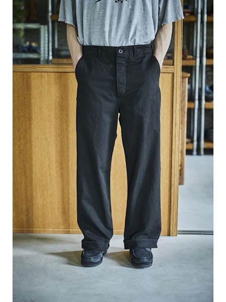 Wide Fit French Work Pants - Black