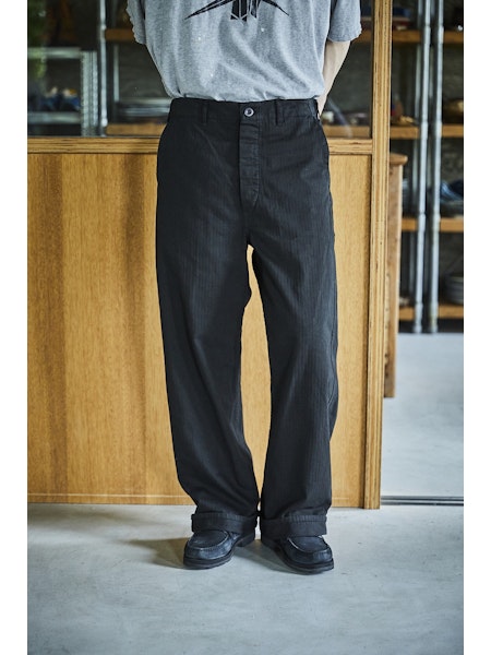 Wide Fit French Work Pants - Black
