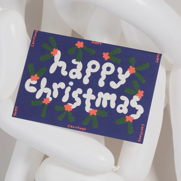 Greeting Card - Happy Christmas Holly