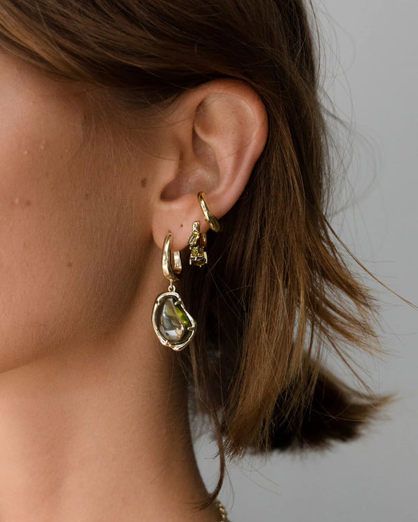 Bean Charm Earrings - 18K Gold Plating