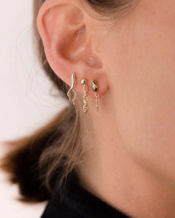 Bruce Chain Studs - 18K Plating