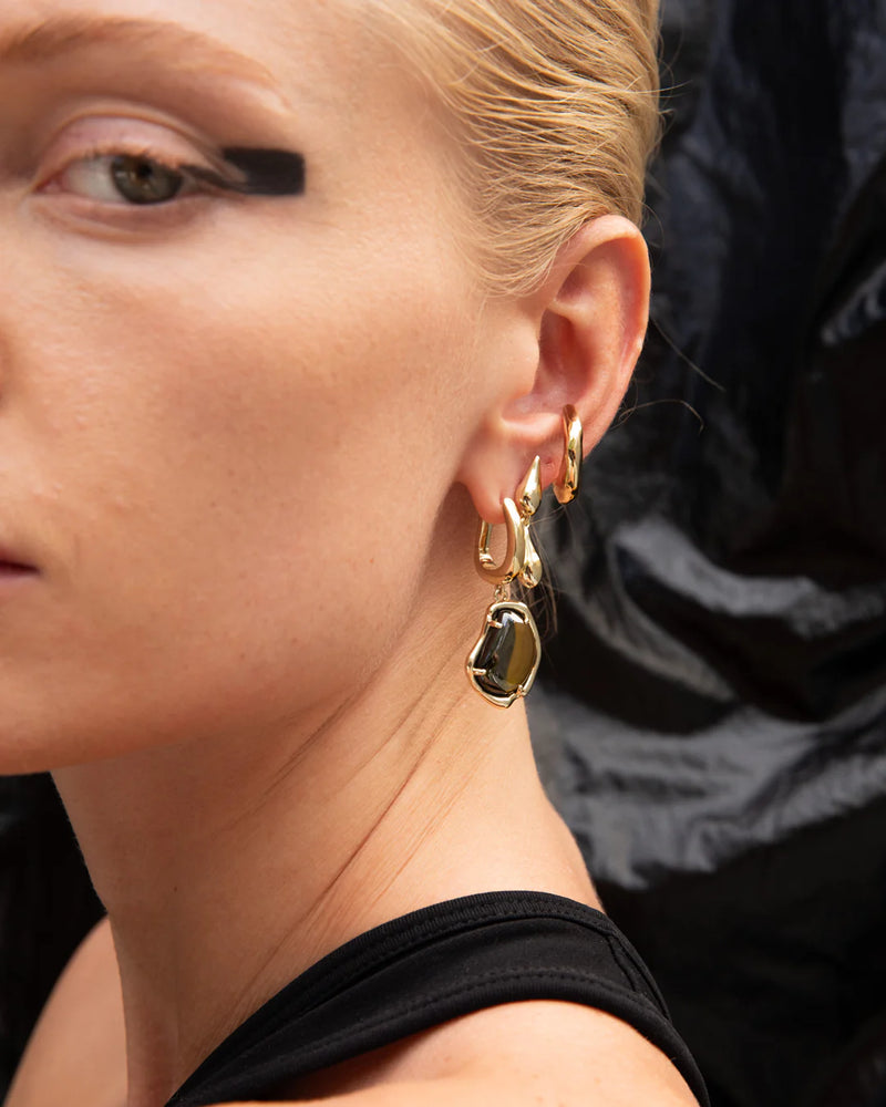 Bean Charm Earrings - 18K Gold Plating