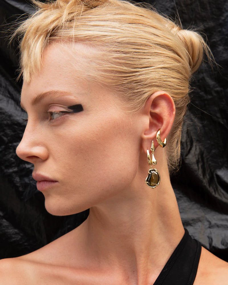 Bean Charm Earrings - 18K Gold Plating