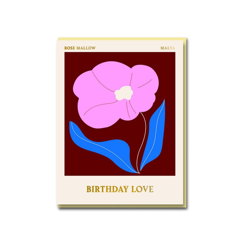 Greeting Card - Rose Mallow Birthday Love