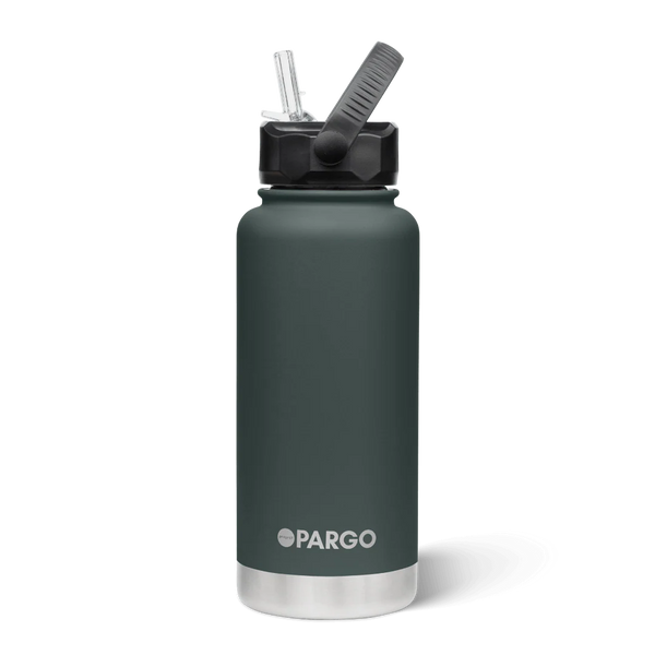 950ml Insulated Sports Bottle w/ Straw Lid - BBQ Charcoal
