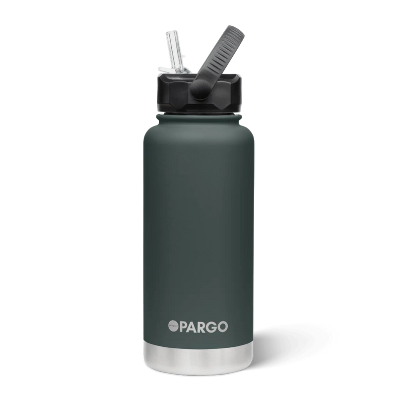 950ml Insulated Sports Bottle w/ Straw Lid - BBQ Charcoal