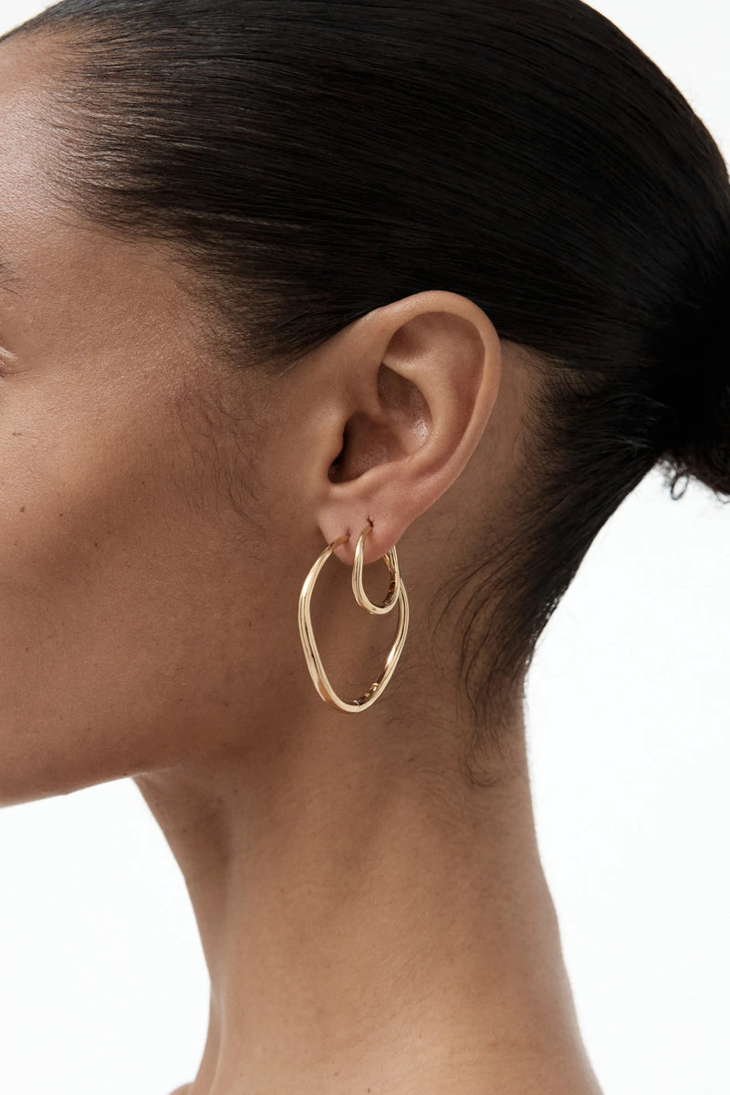 Momento Large Hoops - 14k Vermeil