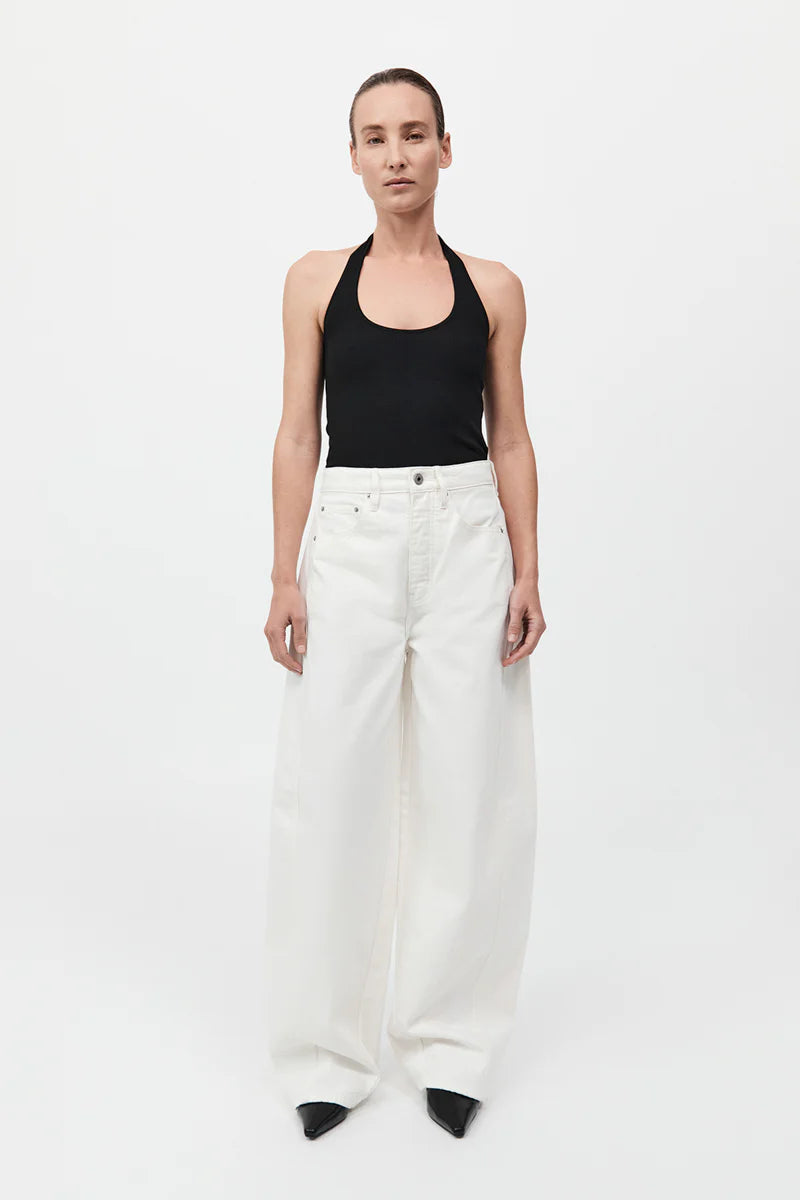 Rib Halter Top - Black