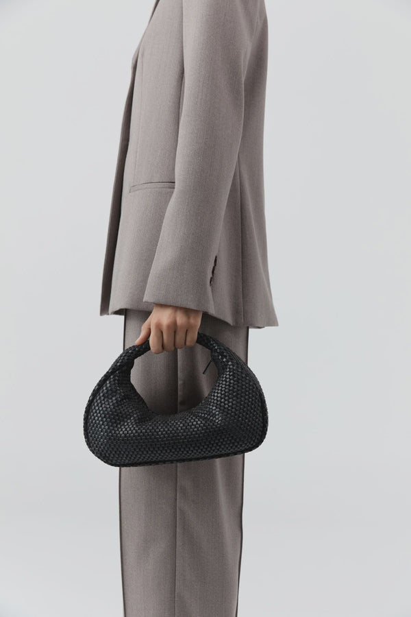 Lattice Weave Bon Bon Bag - Black