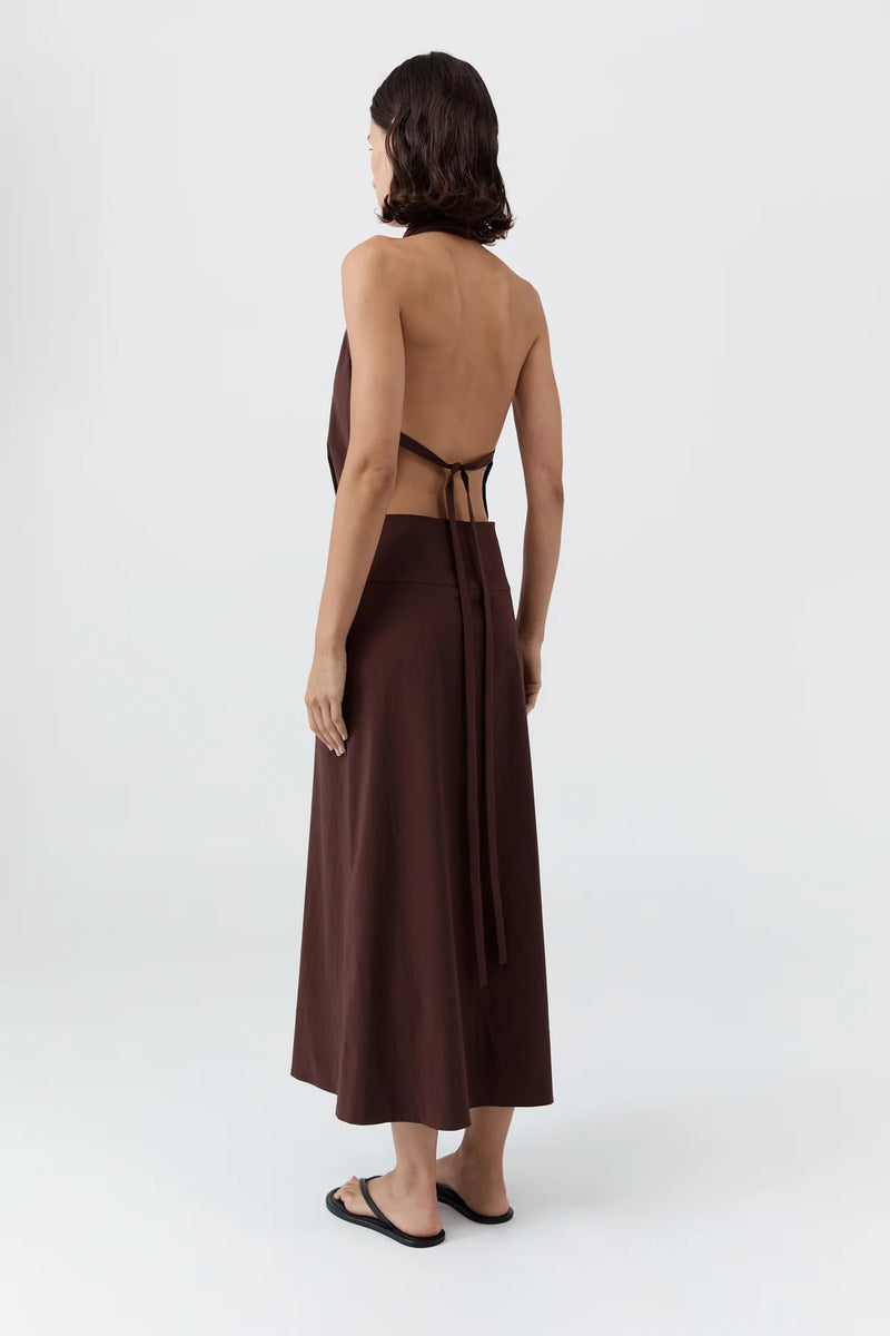 Halter Wrap Dress - Liqueur