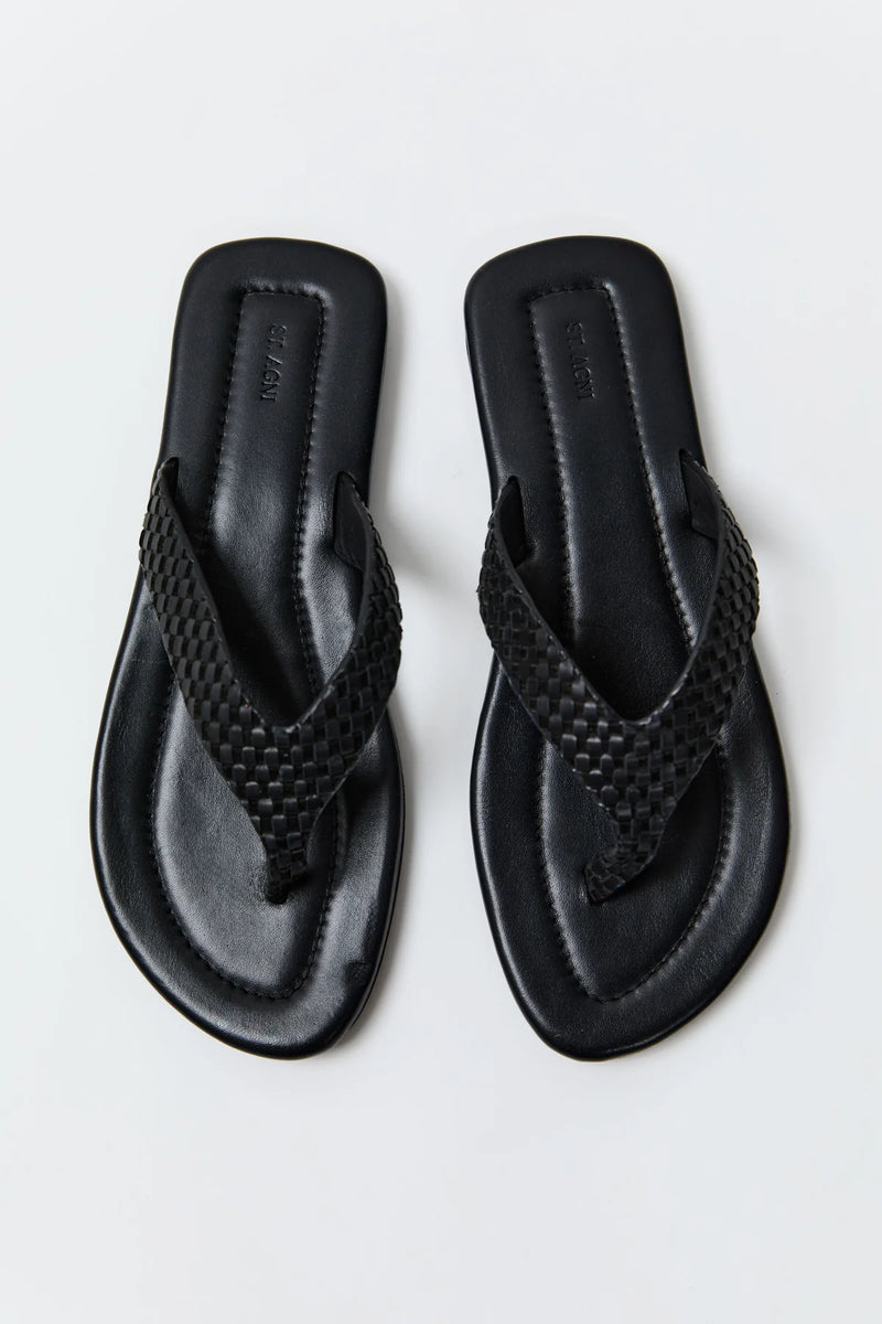 Lattice Weave Thong - Black