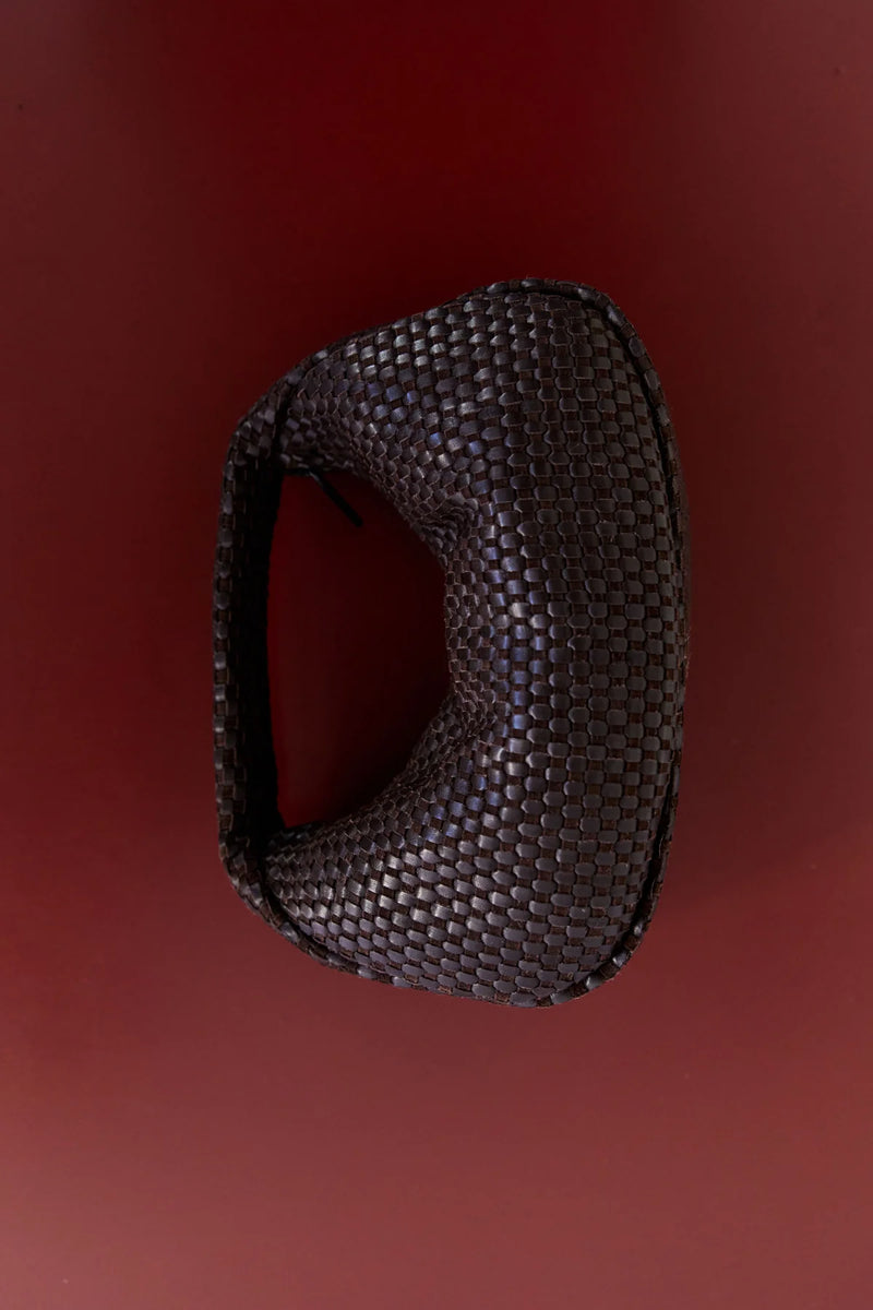 Lattice Weave Mini Bon Bon Bag - Coffee