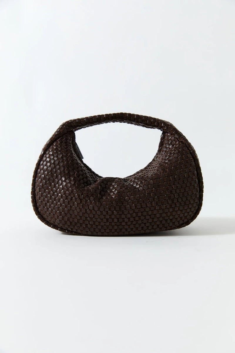 Lattice Weave Mini Bon Bon Bag - Coffee