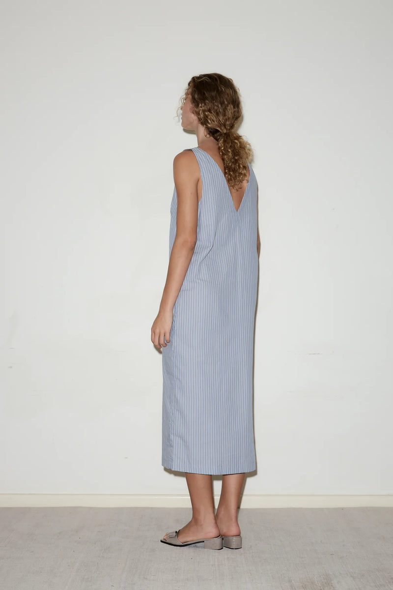 Cross Over Dress - Glacier Stripe