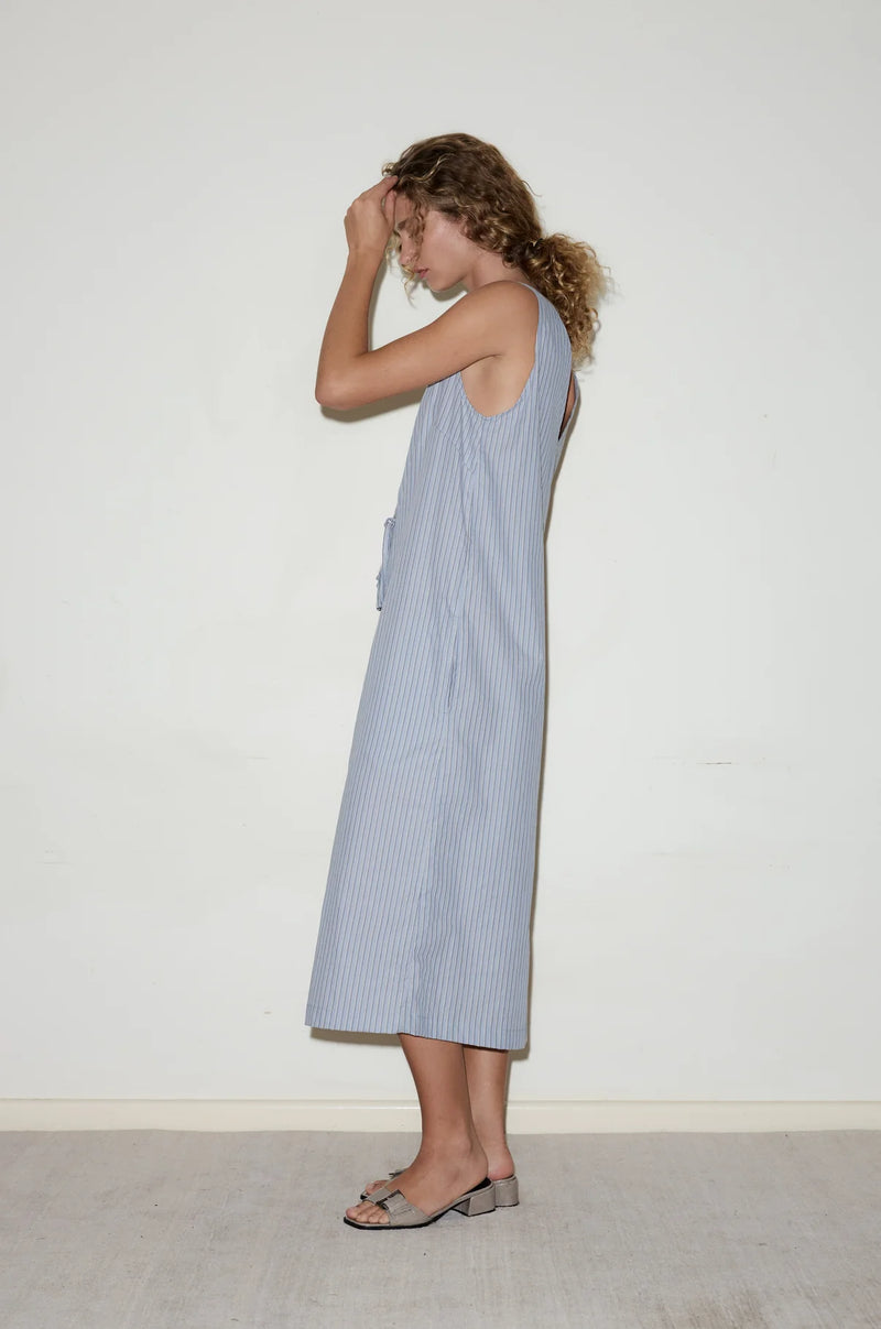 Cross Over Dress - Glacier Stripe