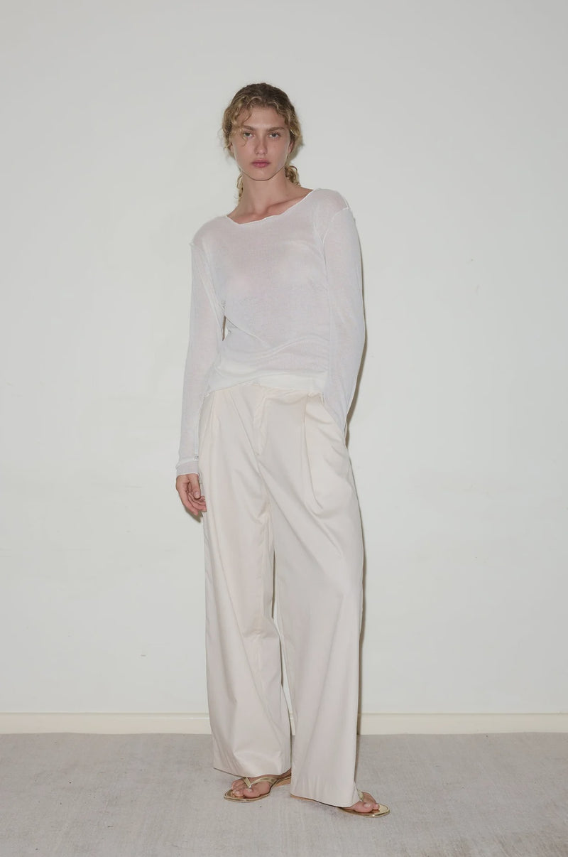 Gathered Pocket Pant - Off  White