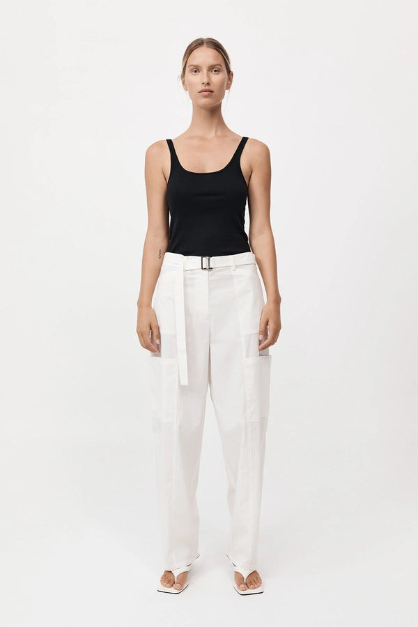 Organic Cotton Slim Scoop Tank - Jet Black
