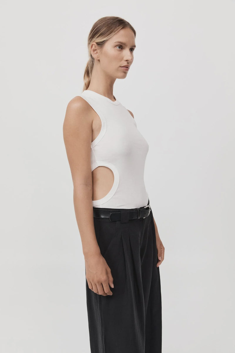 Organic Cotton Cut Out Tank - White