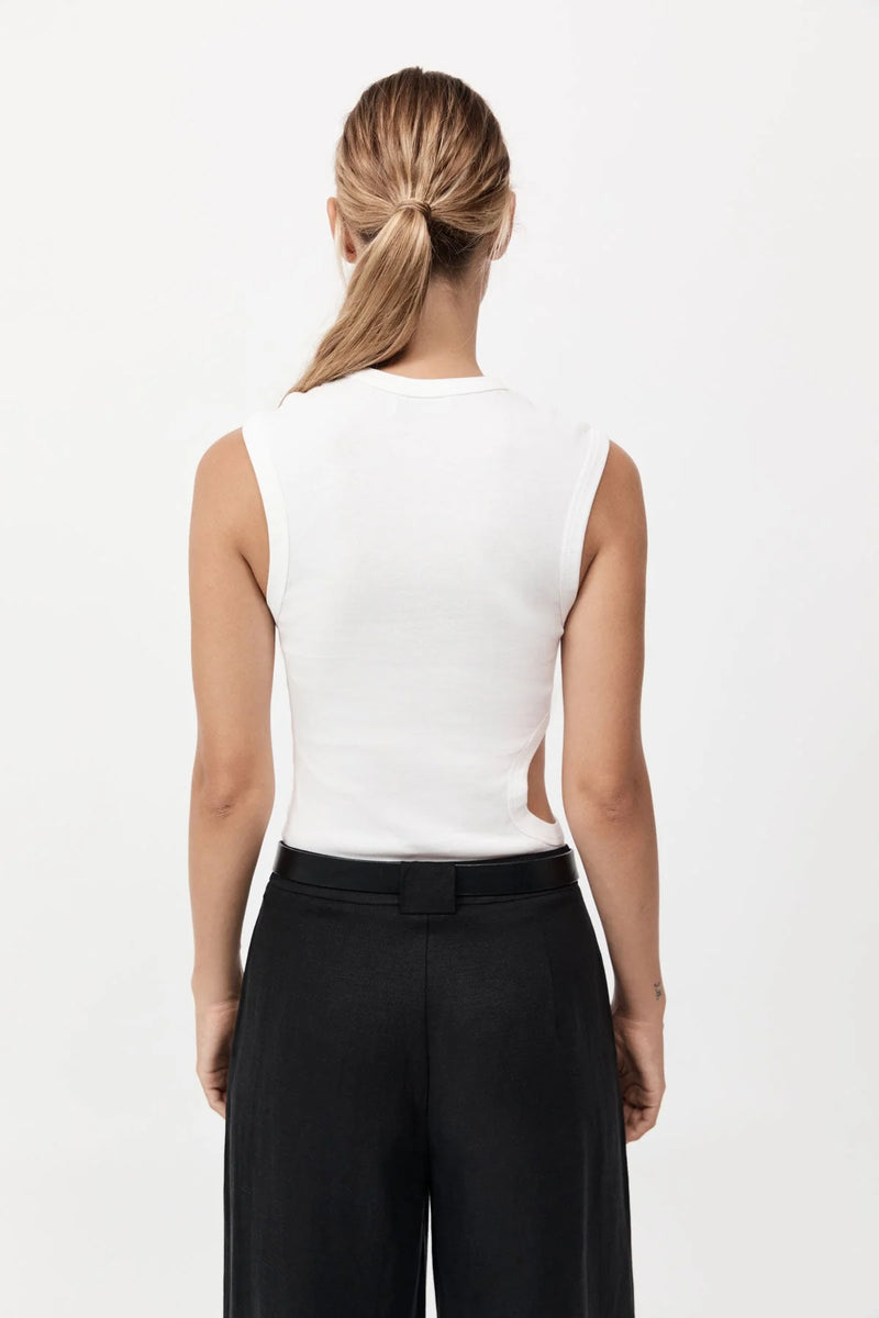 Organic Cotton Cut Out Tank - White