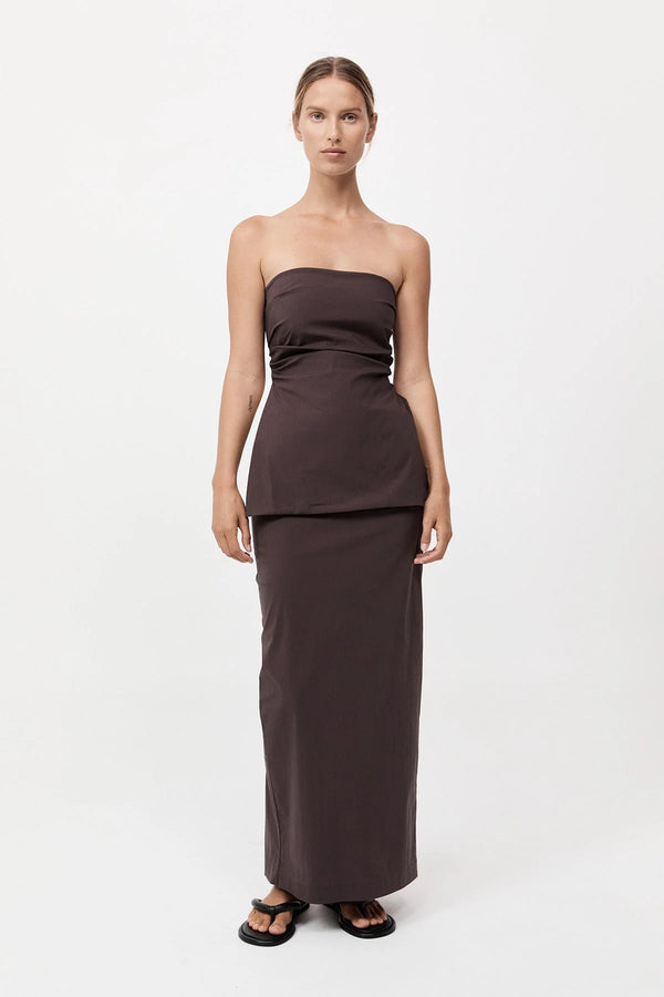 Strapless Tie Back Top - Chocolate Plum