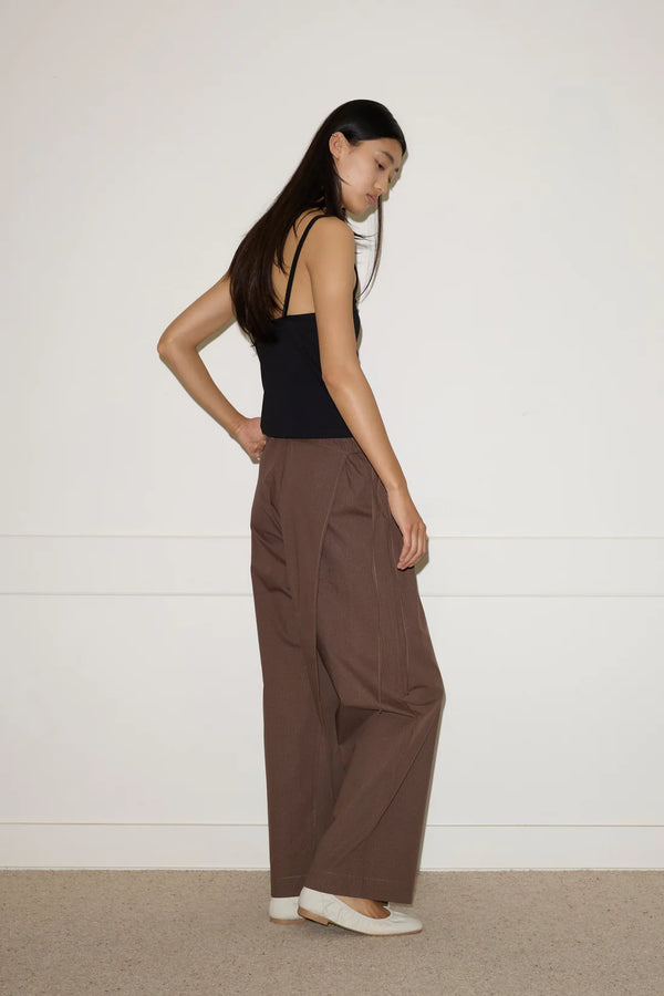 Double Layer Pant - Carob Check