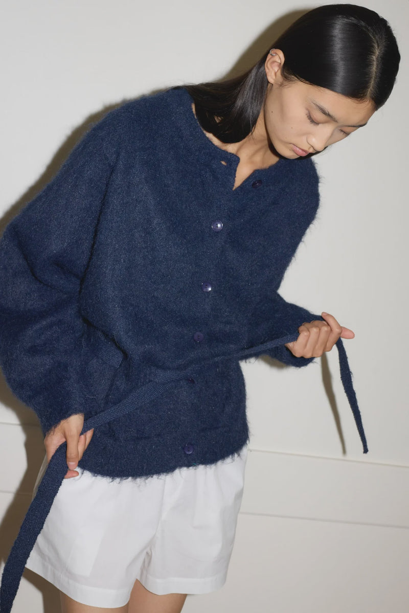 Belted Cardi - Navy