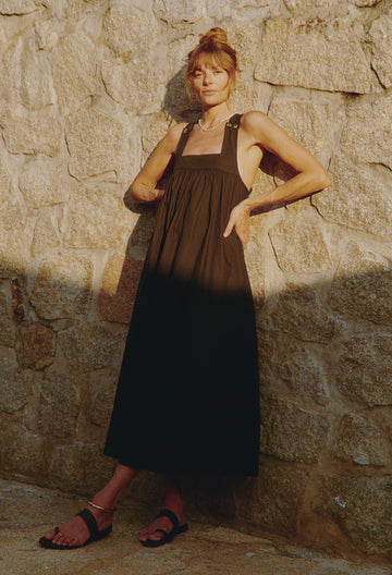 Laura Black Cotton Dress