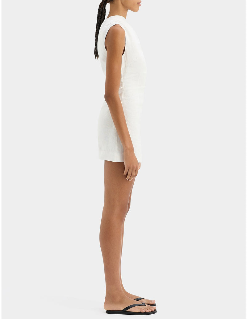 sir tamara knot mini dress Tamara linen minidress in brown - SIR