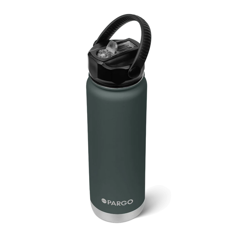 750ml Insulated Sports Bottle w/ Straw Lid - BBQ Charcoal