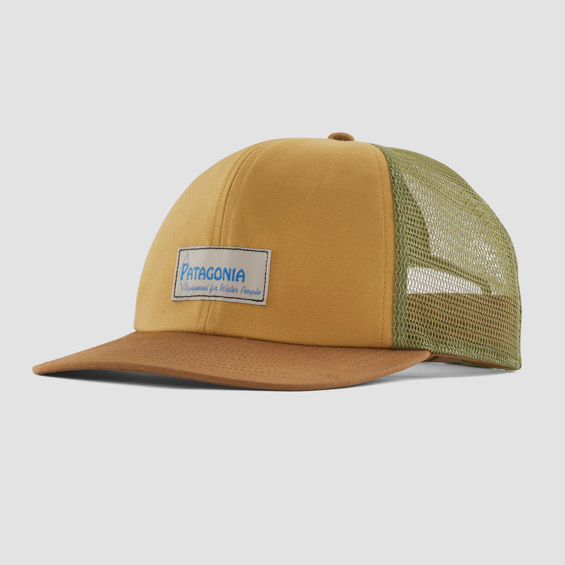 Relaxed Trucker Hat - Water People Label: Pufferfish Gold