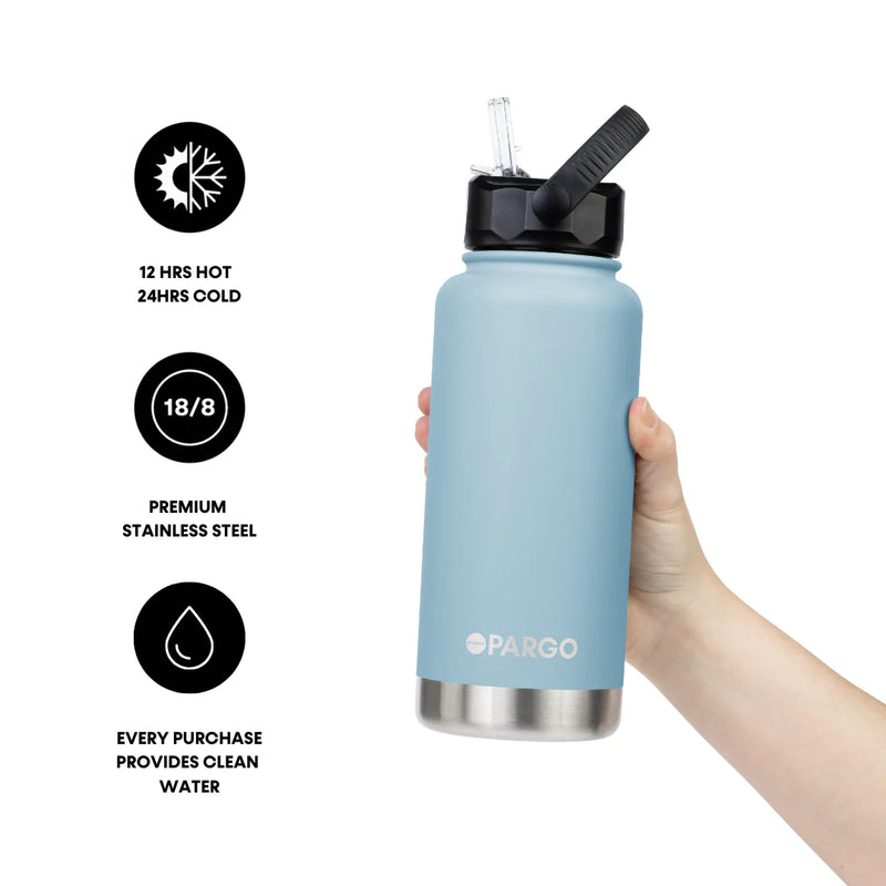 950ml Insulated Sports Bottle w/ Straw Lid - Bay Blue