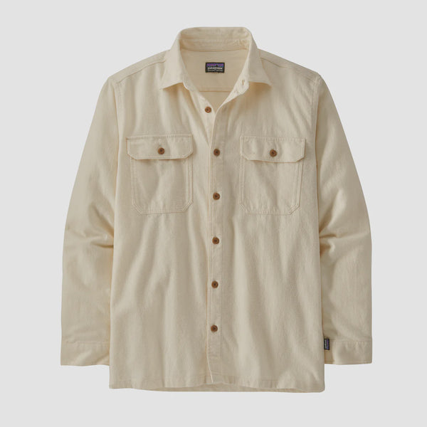 M's L/S Organic Cotton MW Fjord Flannel Shirt - Undyed Natural