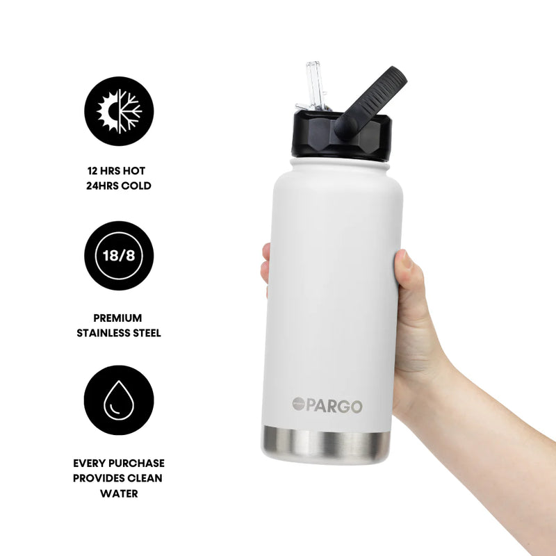 950ml Insulated Sports Bottle w/ Straw Lid - Bone White