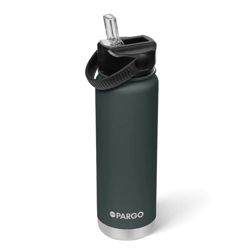 750ml Insulated Sports Bottle w/ Straw Lid - BBQ Charcoal