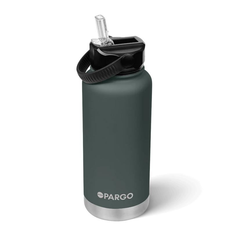 950ml Insulated Sports Bottle w/ Straw Lid - BBQ Charcoal