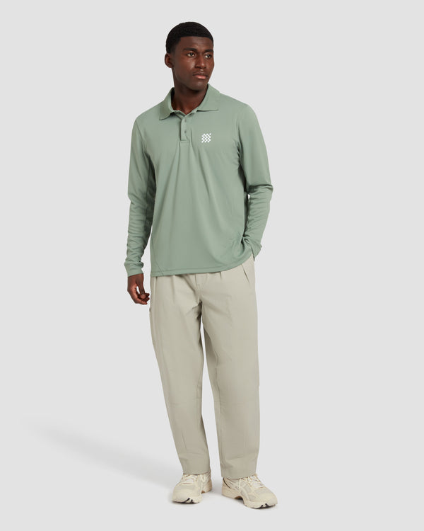 Longsleeve Course Polo - Sage