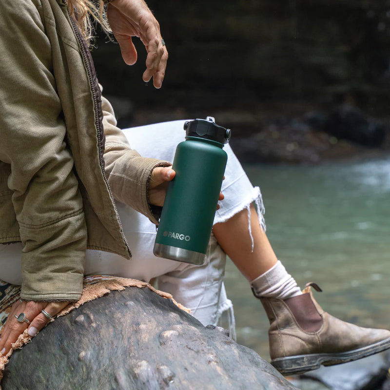 950ml Insulated Sports Bottle w/ Straw Lid - Forest Green