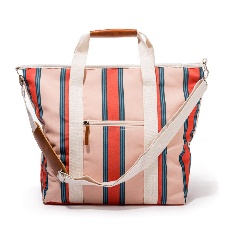 Cooler Tote Bag - Bistro Dusty Pink Stripe