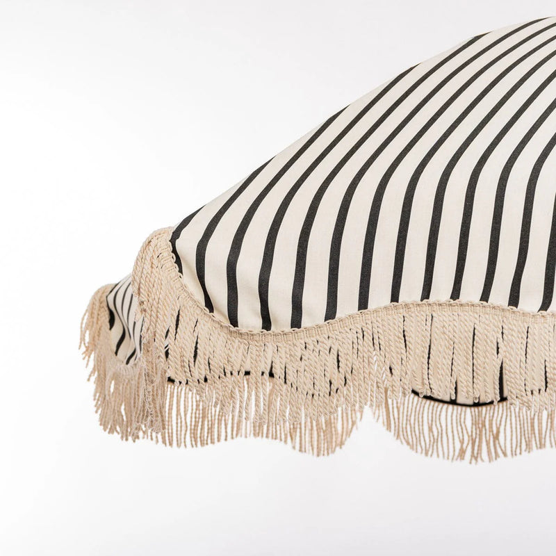 The Premium Beach Umbrella - Monaco Black Stripe