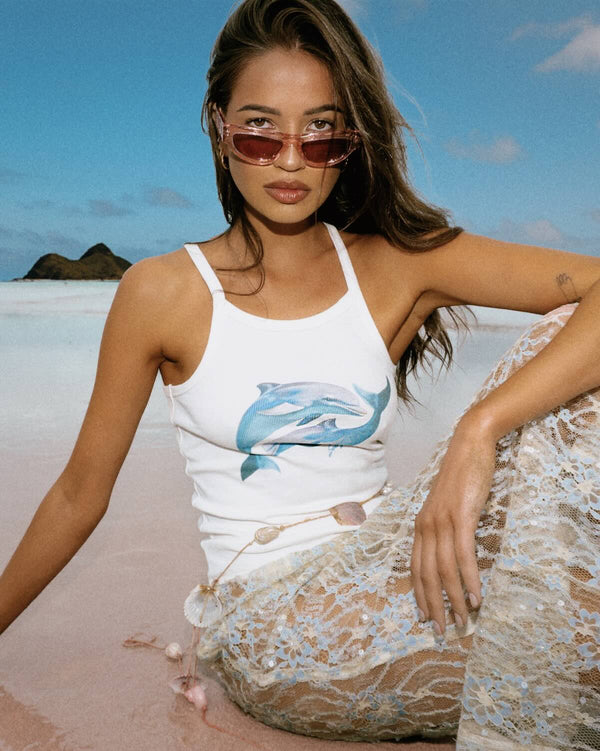 Dolphin Yin Yang T-Shirt - Cloud Blue