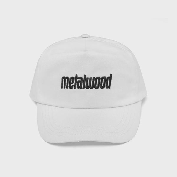 Metal Logo 5 Panel Hat - White